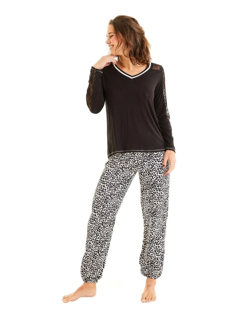 Pantalon de pyjama ANNAPURNA Pomm'Poire Noir