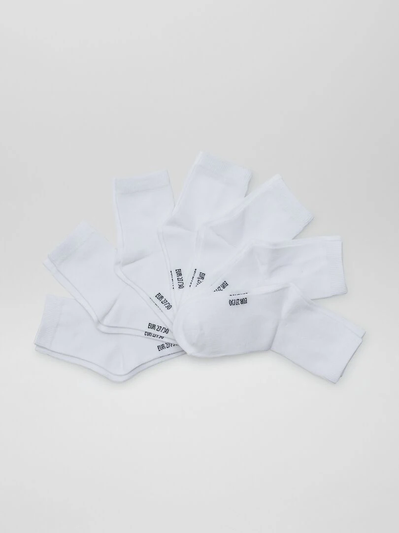 Lot de 7 paires de chaussettes blanc