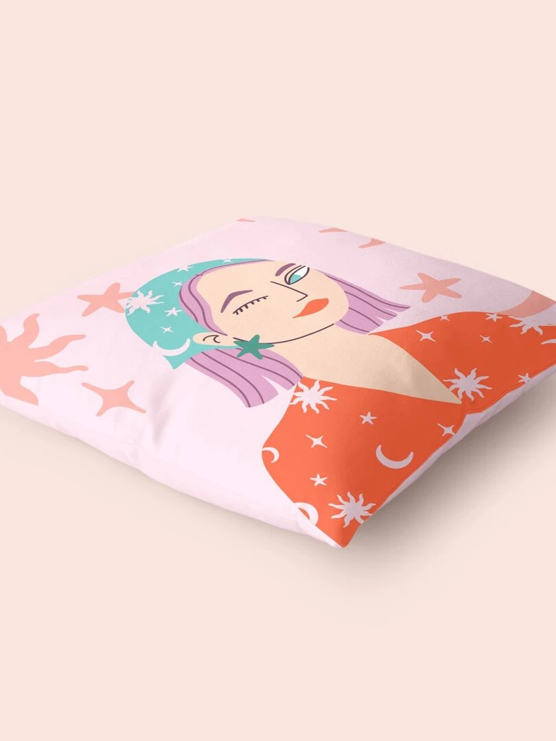 Housse de coussin décoratif Wink "Happyfriday"   Blanc