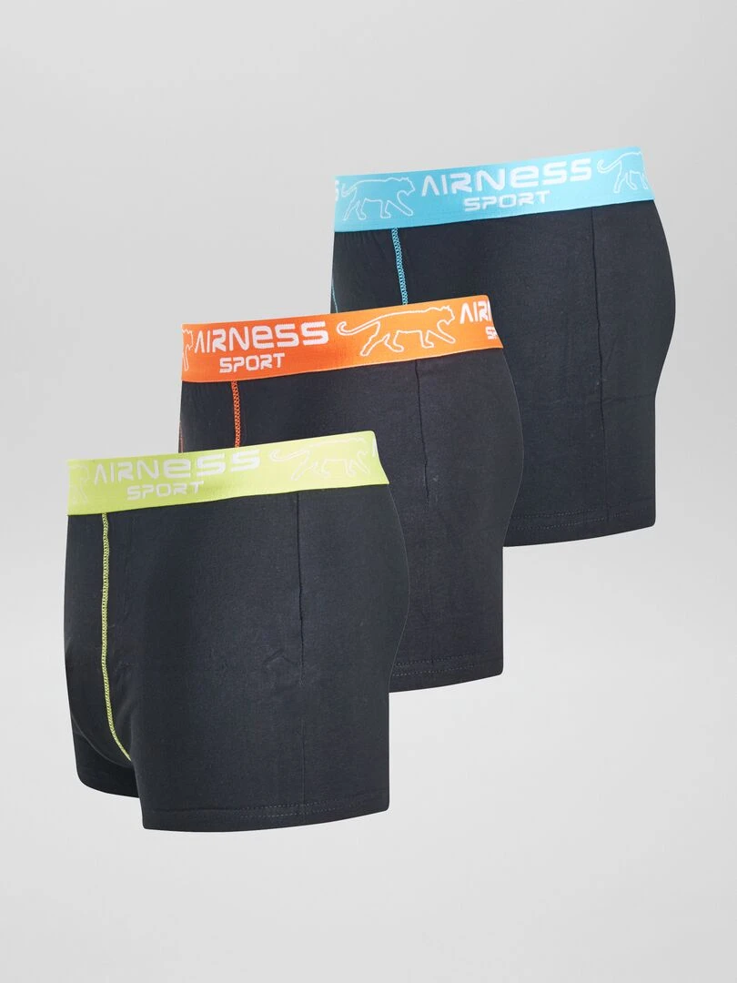 Lot de 3 boxers 'Airness' avec ceinture   Noir