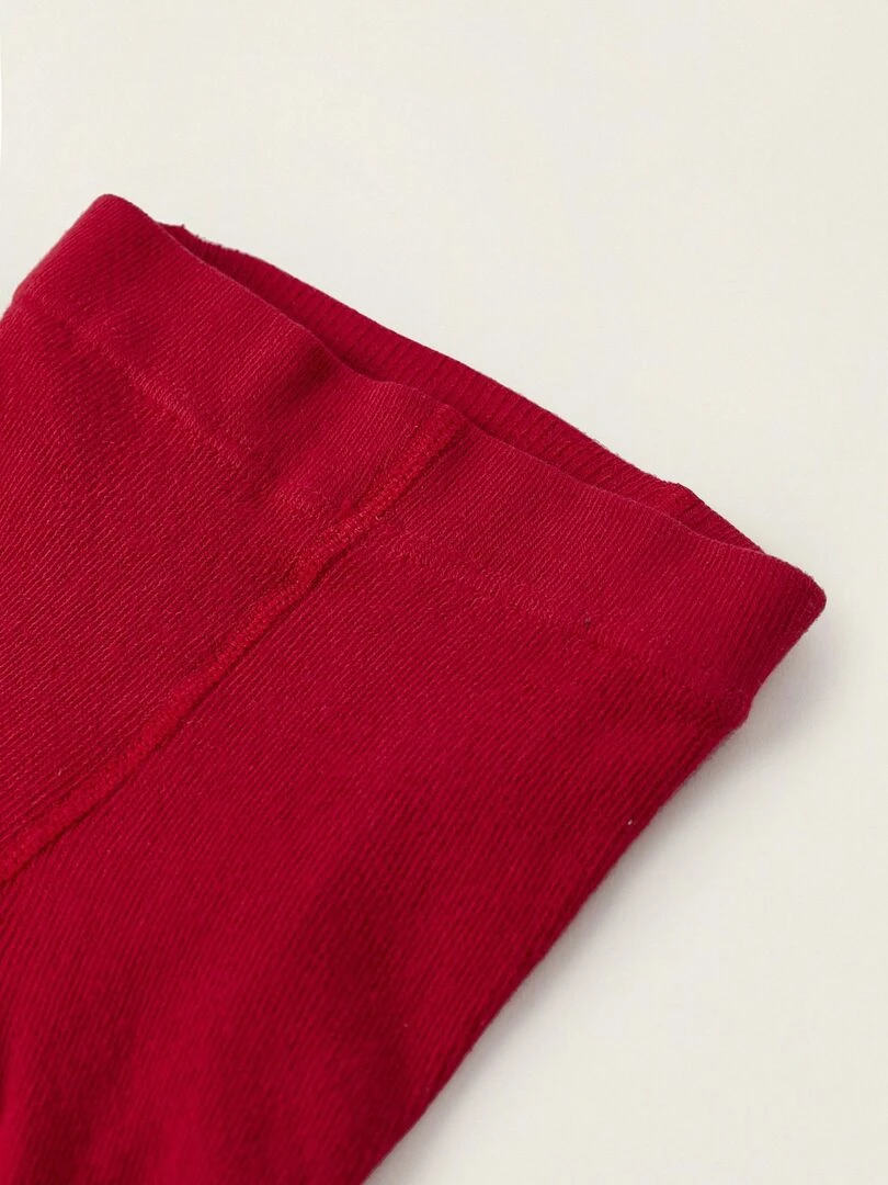 Collants en coton anti bouloches pour bébé fille ROYALS OFF DUTY Rouge foncé