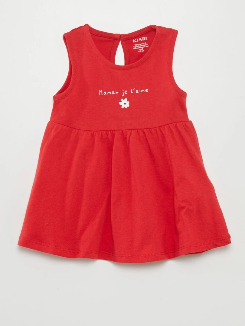 Robe sans manches à motif Rouge
