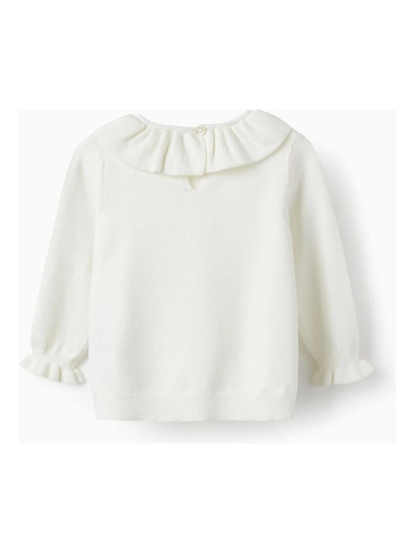 Pull en Maille avec Volants pour Bébé Fille ROYALS OFF DUTY Blanc