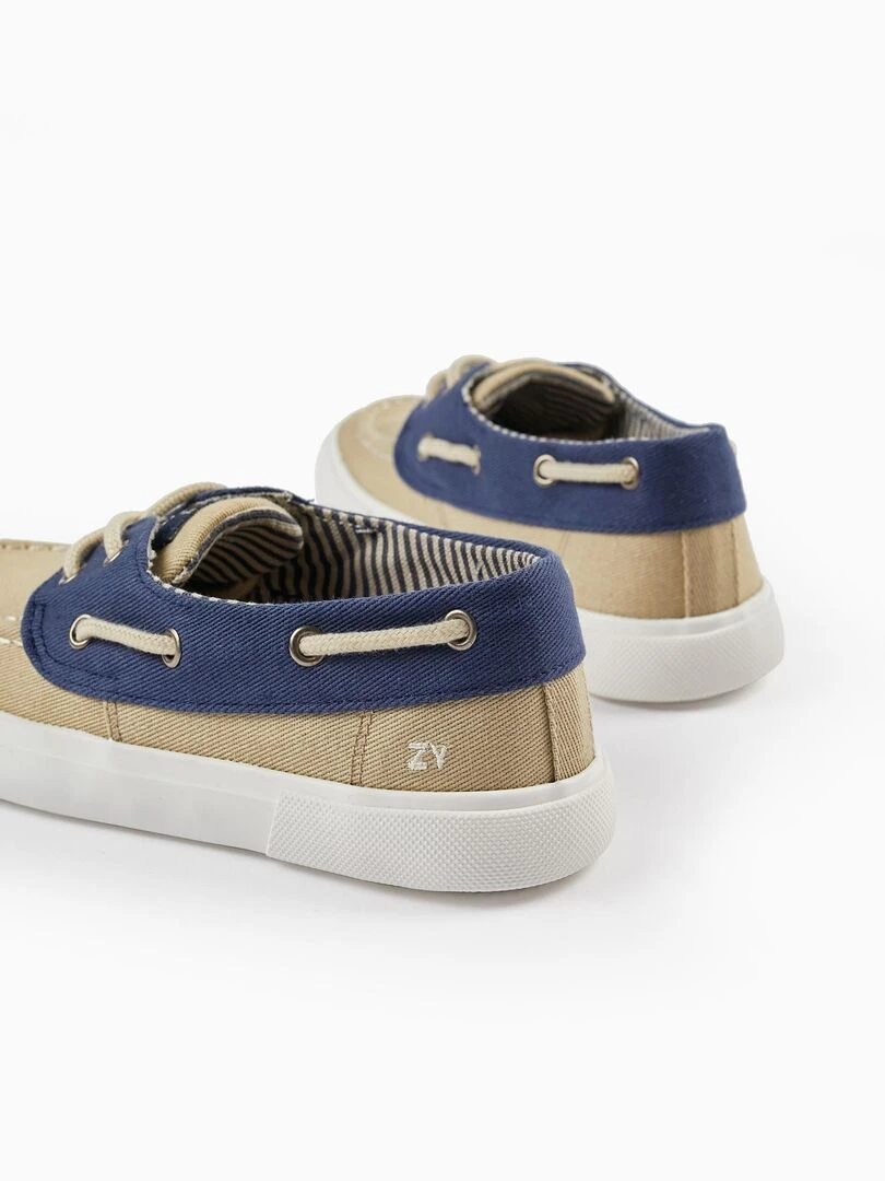 Chaussures Bateau en Tissu pour Garçon  CÉRÉMONIE   Beige clair