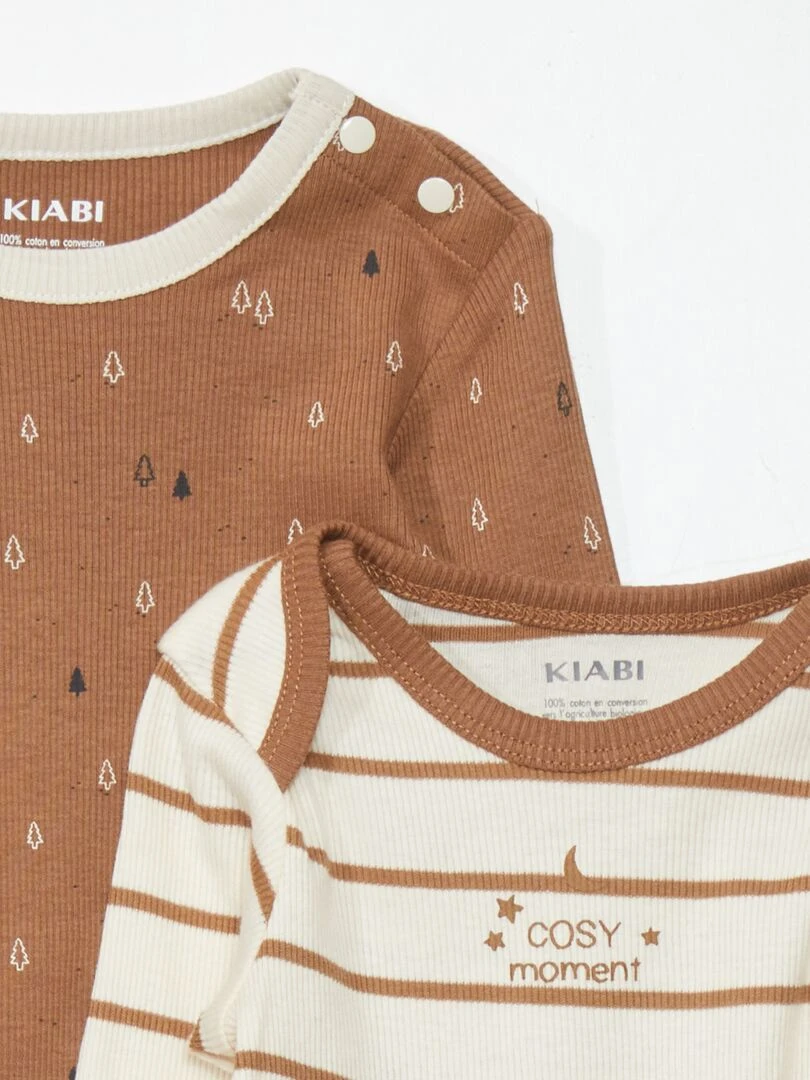 Bodies pur coton   Blanc/marron