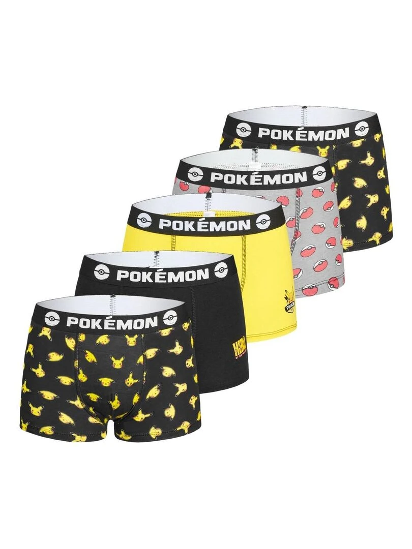 Lot de 5 Boxers coton garçon Pokemon Pokemon Noir