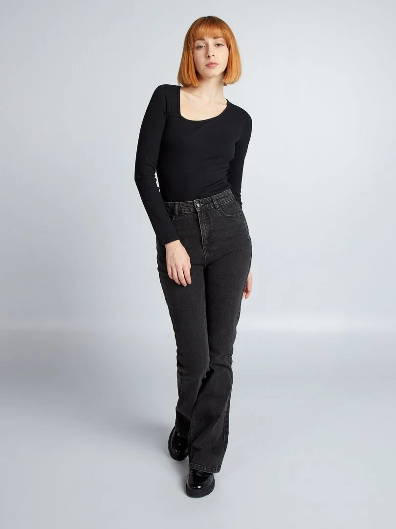 Jean flare/bootcut à taille haute   Noir