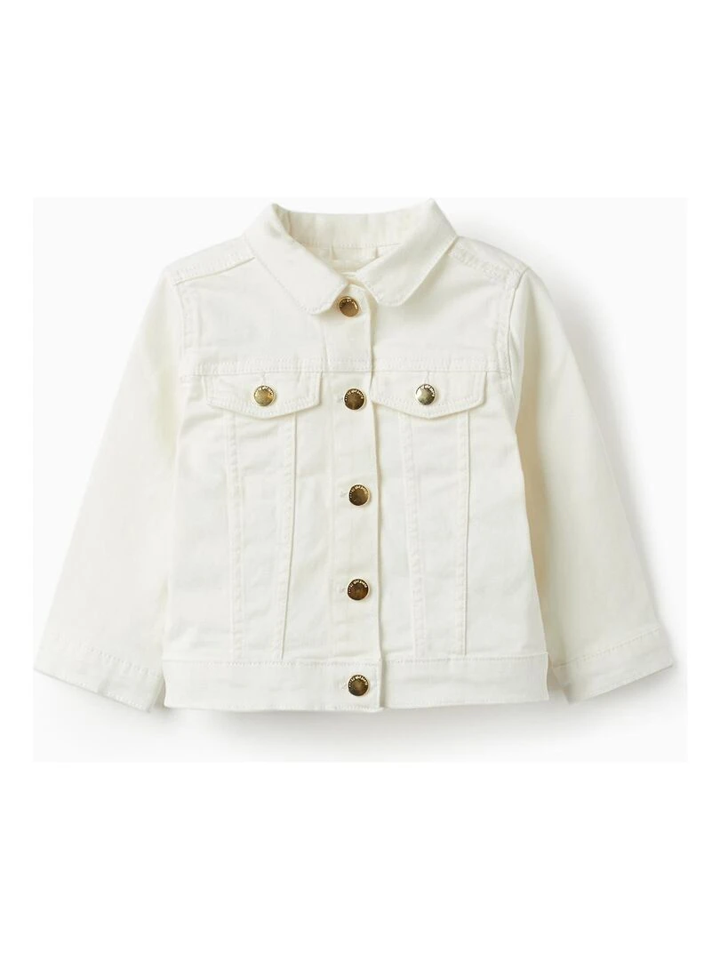 Veste en jean pour bébé fille CÉRÉMONIE Beige clair
