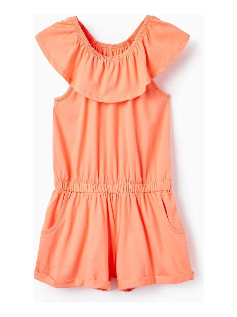 Combi short en Coton pour Fille manches longues EXPLORING AUSTRALIA Rose