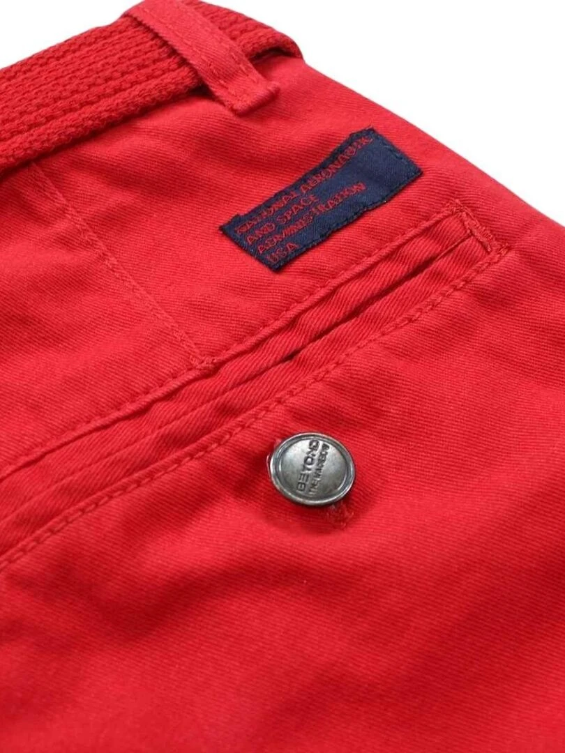 Nasa   Bermuda garçon imprimé logo en coton   Rouge