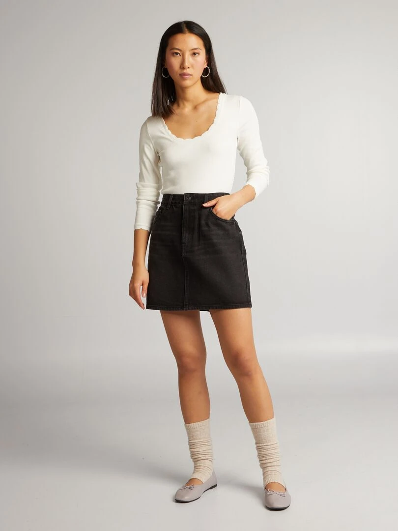 Jupe courte en denim Noir