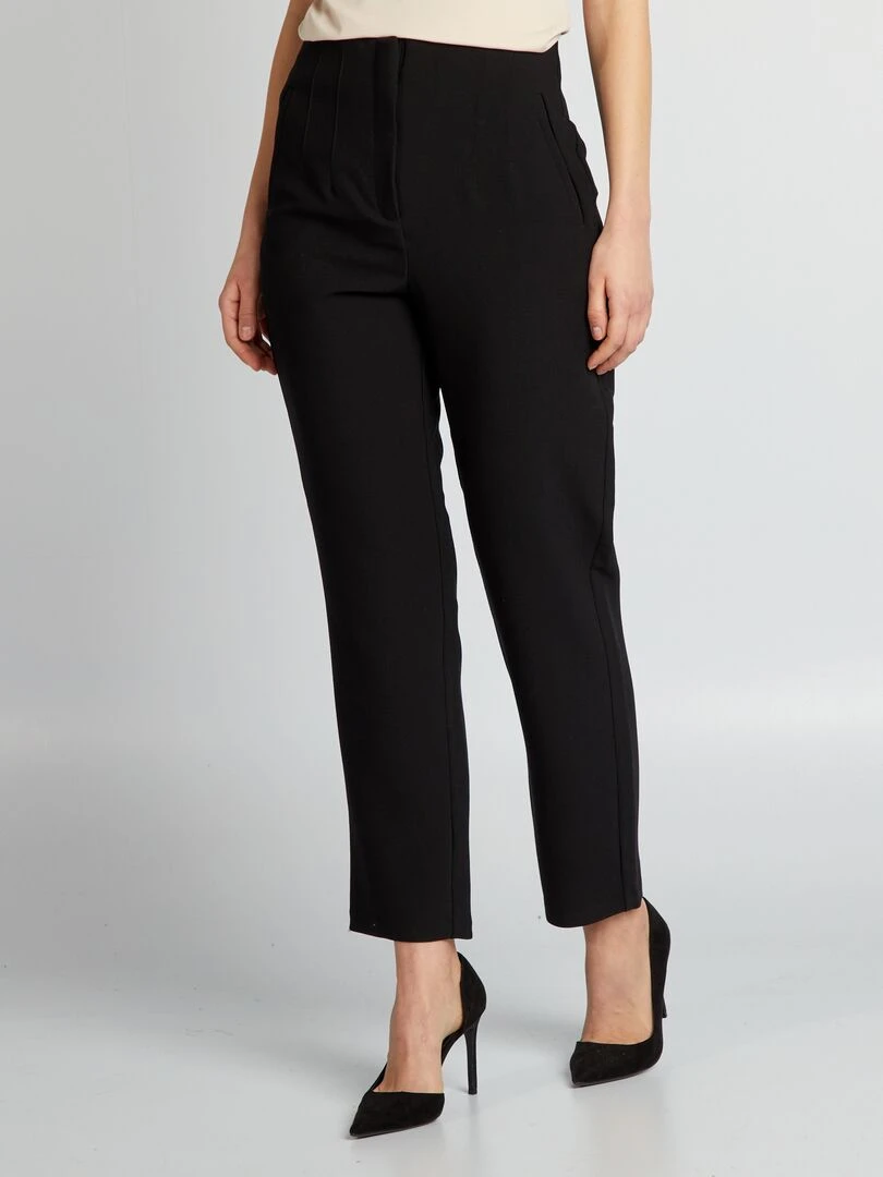Pantalon droit taille haute noir