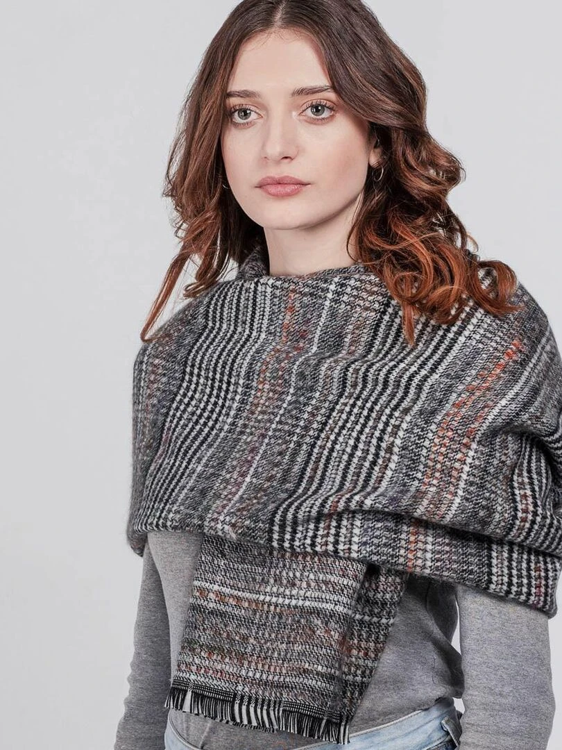 Châle Mix Fabriqué en France Gris