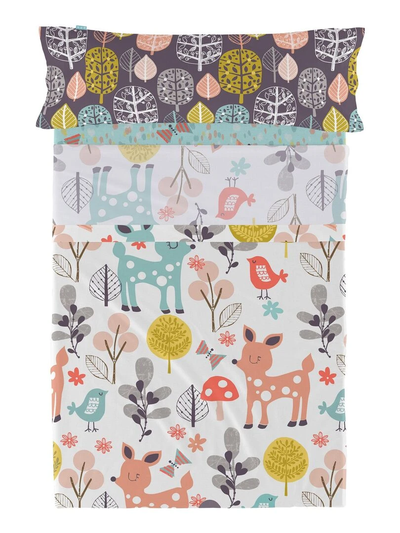 Parure de lit 2 pièces Woodland "Happyfriday"   Blanc