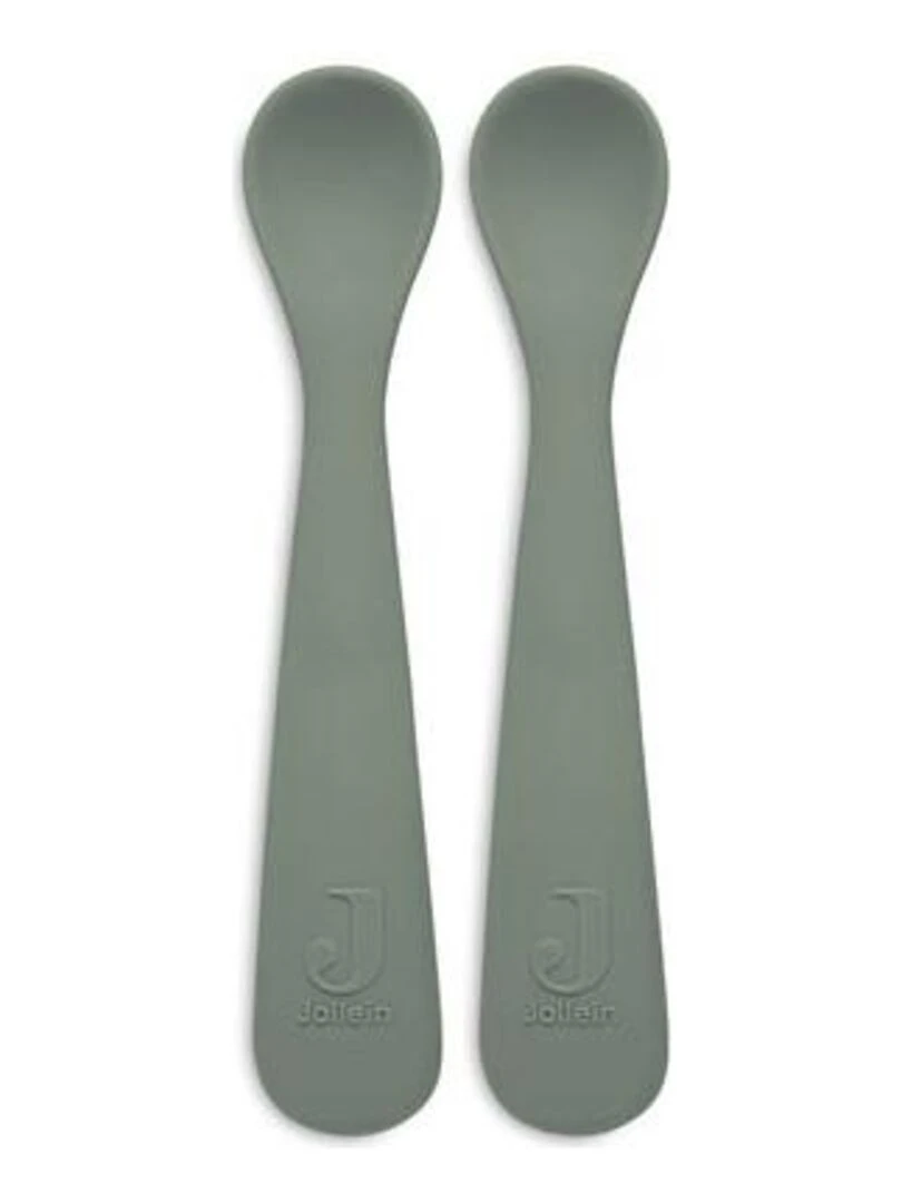 Cuillère souple Silicone Vert Cendré (2pcs) Jollein Vert