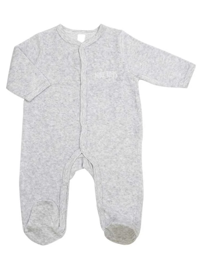 Pyjama bébé en velours gris Gris