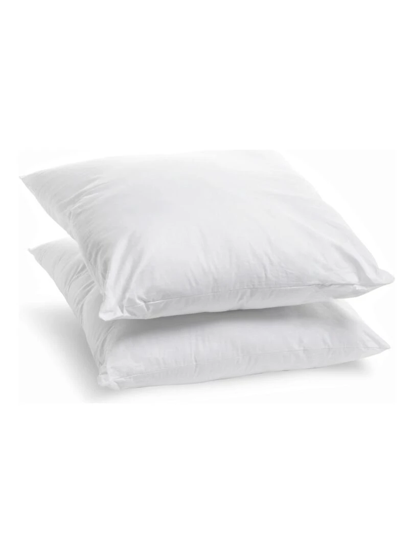 Bleu Câlin Lot de 2 oreillers ferme coton bio Blanc