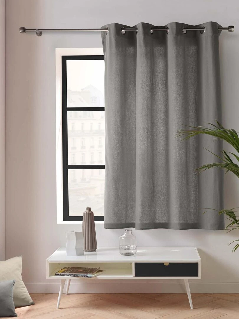 Rideau d'ameublement en poly/coton recyclé   Gris
