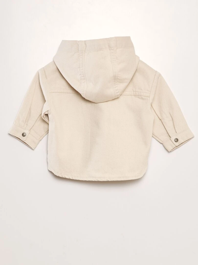 Veste en jean avec col à capuche   Blanc