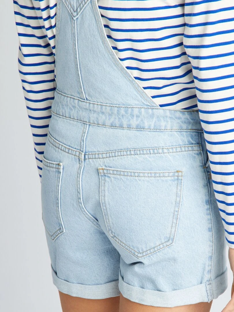 Salopette short grossesse en denim   Triple stone
