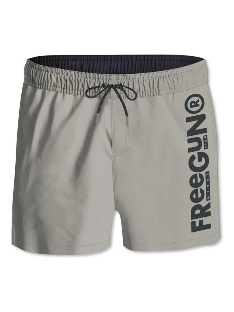 Boardshort court homme ceinture tout élastiquée Freegun Gris