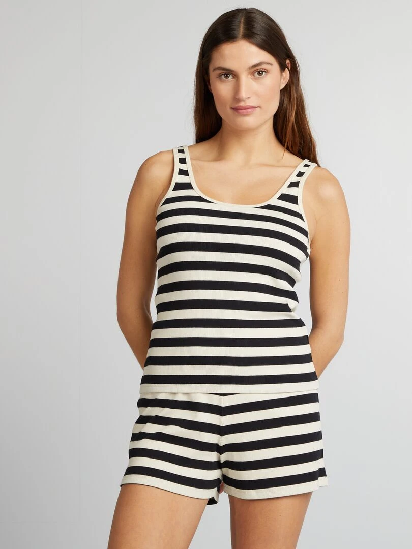 Ensemble pyjama débardeur + short 2 pièces Noir