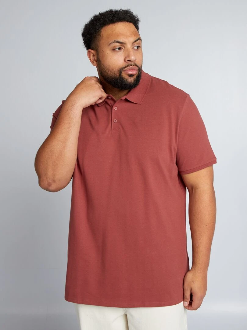 Polo en maille piqué Rouge