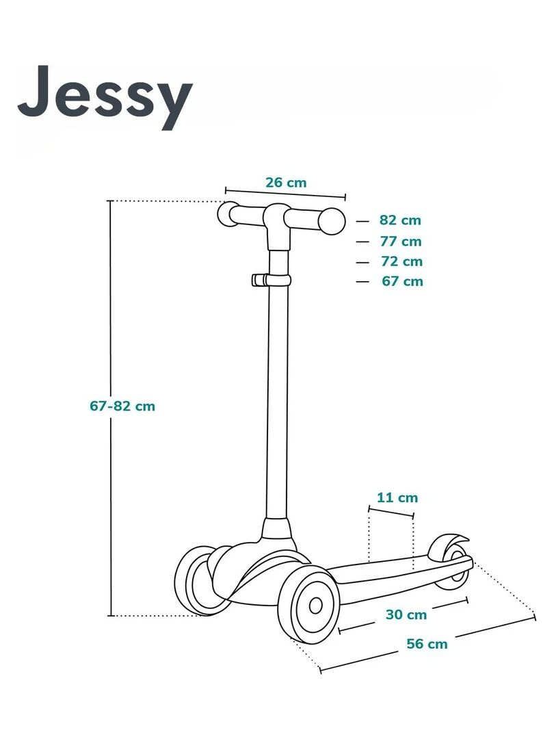 LIONELO Jessy   Trottinette d'Équilibre   3 Roues   Hauteur réglable   LED Roulement   Rose