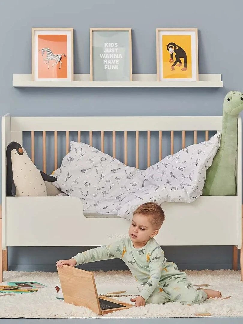 Lit d'enfant en bois évolutif "Krubb" de la naissance à  4 ans Blanc   Blanc