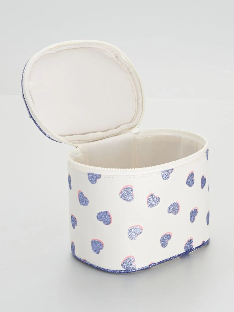Vanity à poignée à pois Blanc/violet