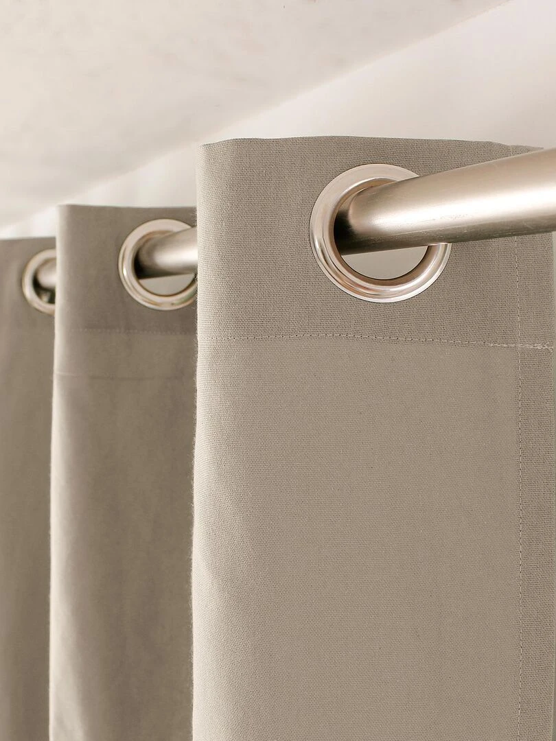 Rideau tamisant uni à œillets   Beige