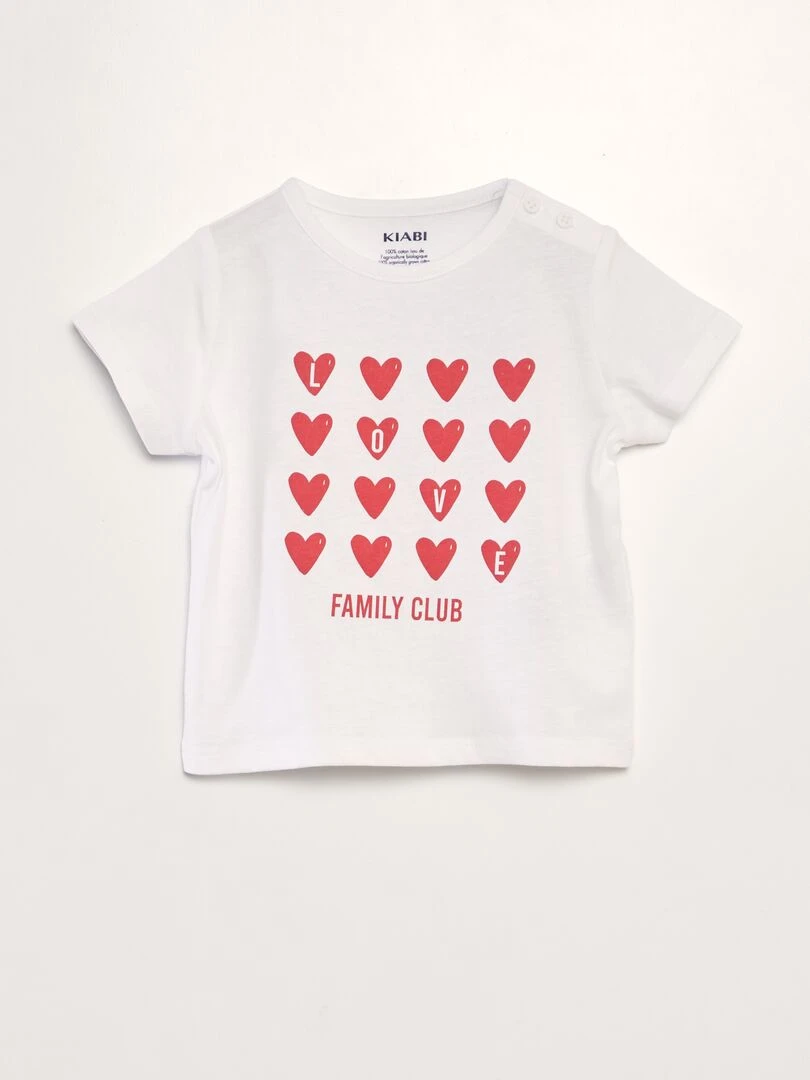 T shirt fête des mères Blanc/rouge