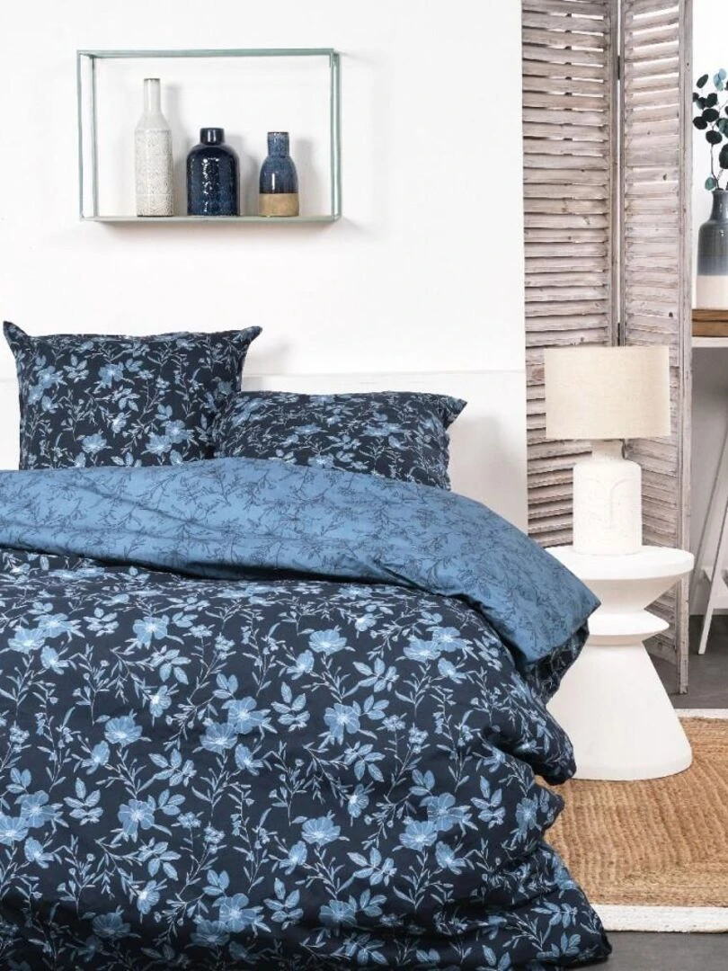 Housse de couette Sunshine 11.15 + taie(s) 100% coton 57 fils Bleu