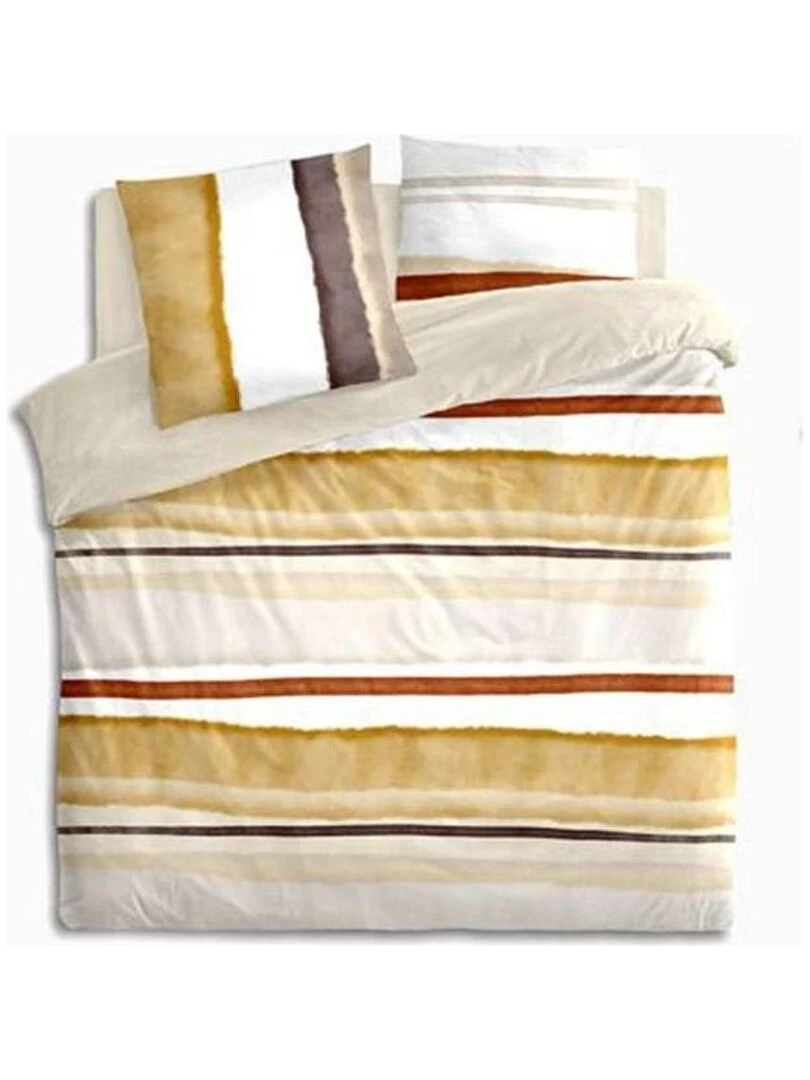 Housse de couette Hana + taie(s) coton percale 80 fils Jaune