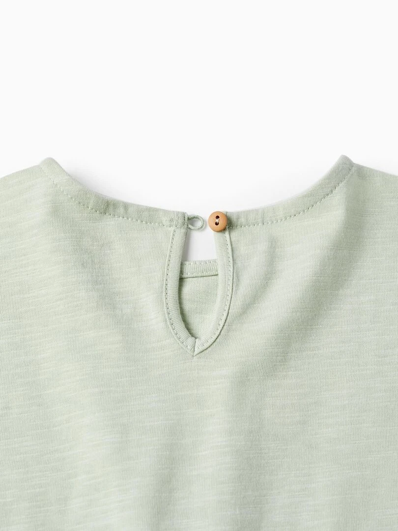T shirt à manches longues avec volants et nœud pour fille manches longues SICILIAN DAYS   Vert clair
