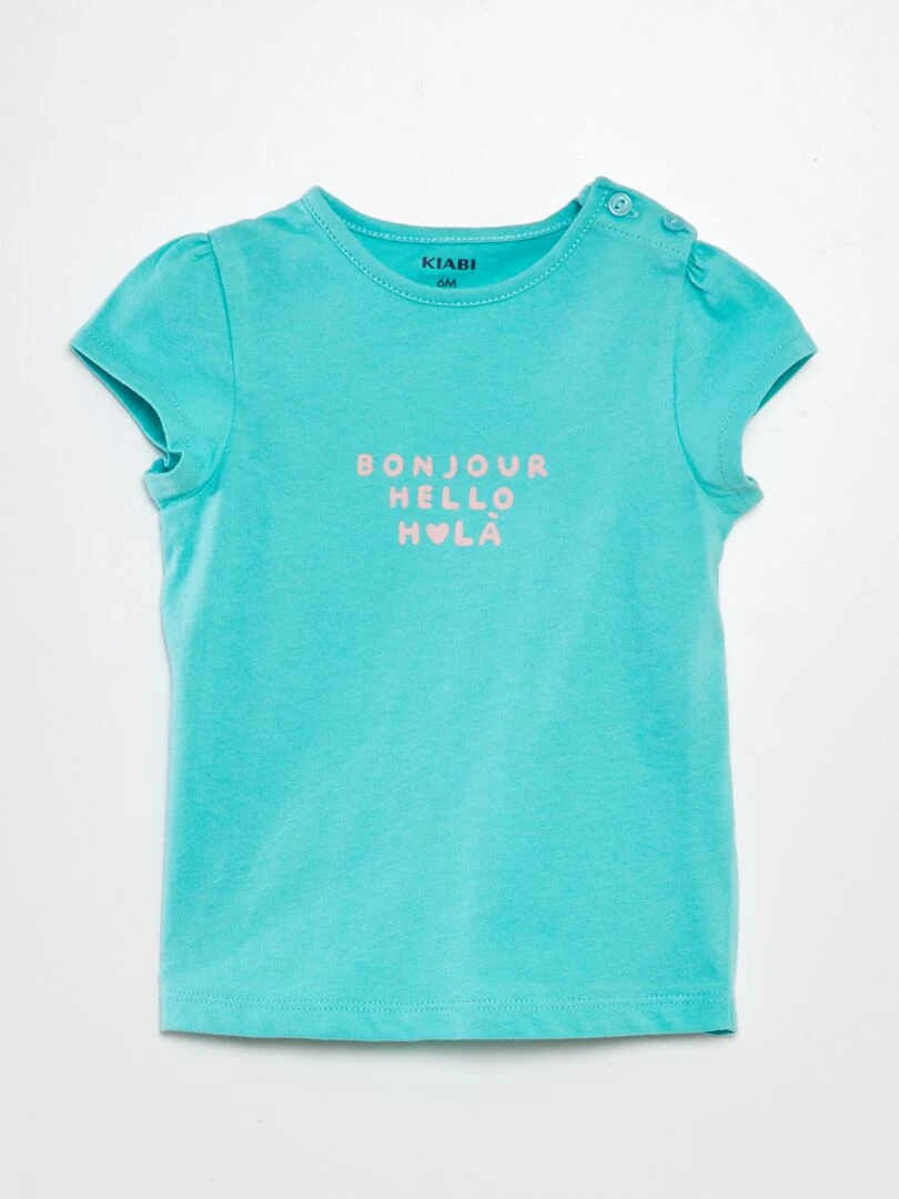 Tee shirt imprimé message Vert