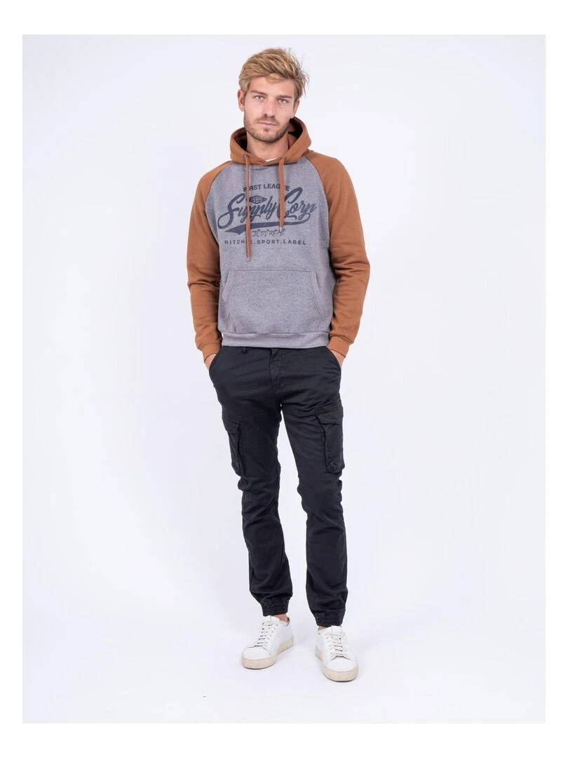 Sweat capuche WANDERLUST   Marron