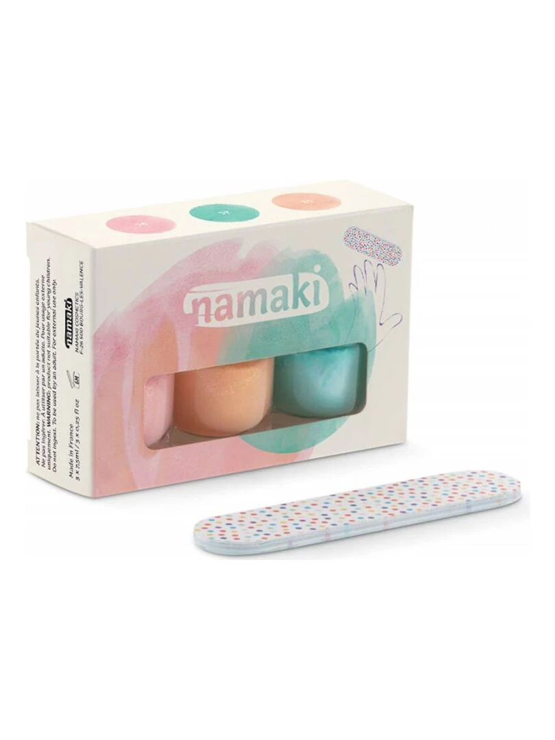 Coffret 3 vernis Délices d'Eté Rose bonbon Pêche Vert d'eau Multicolore