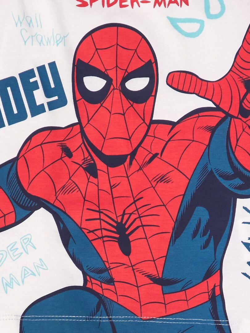 Pyjama court 'Spider Man' débardeur + short 2 pièces Blanc