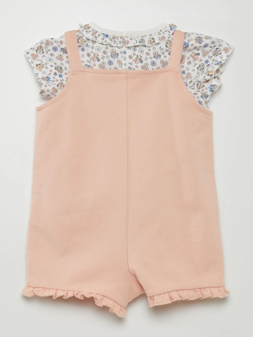 Ensemble salopette + t shirt 'Disney' 2 pièces Rose