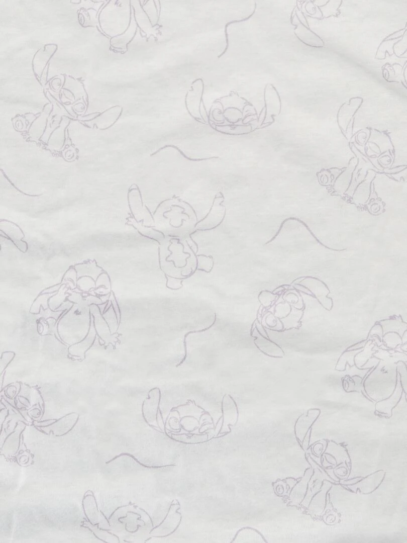 Lot de 2 draps housses 'Stitch'   Blanc/violet