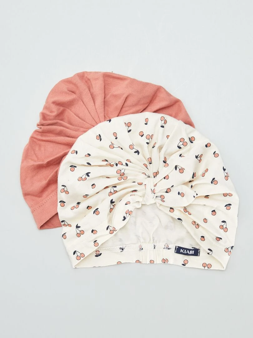 Lot de 2 turbans en jersey Orange