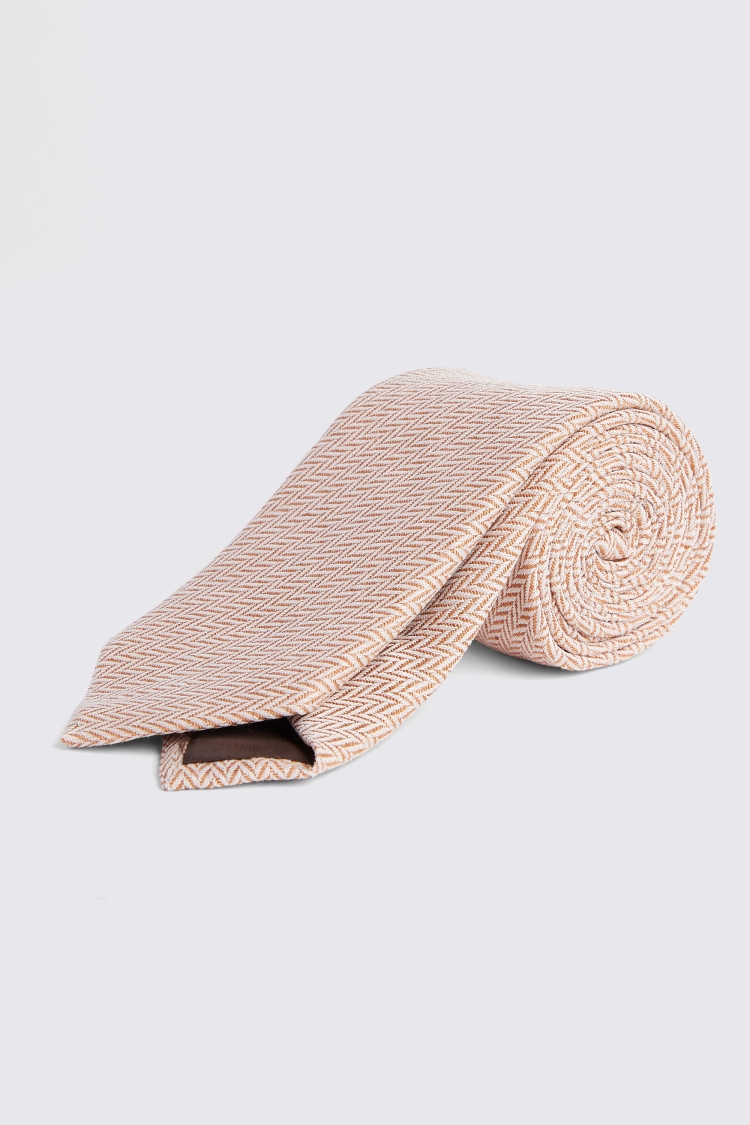 Bottinelli Copper Herringbone Slub Tie Buy Online at Moss