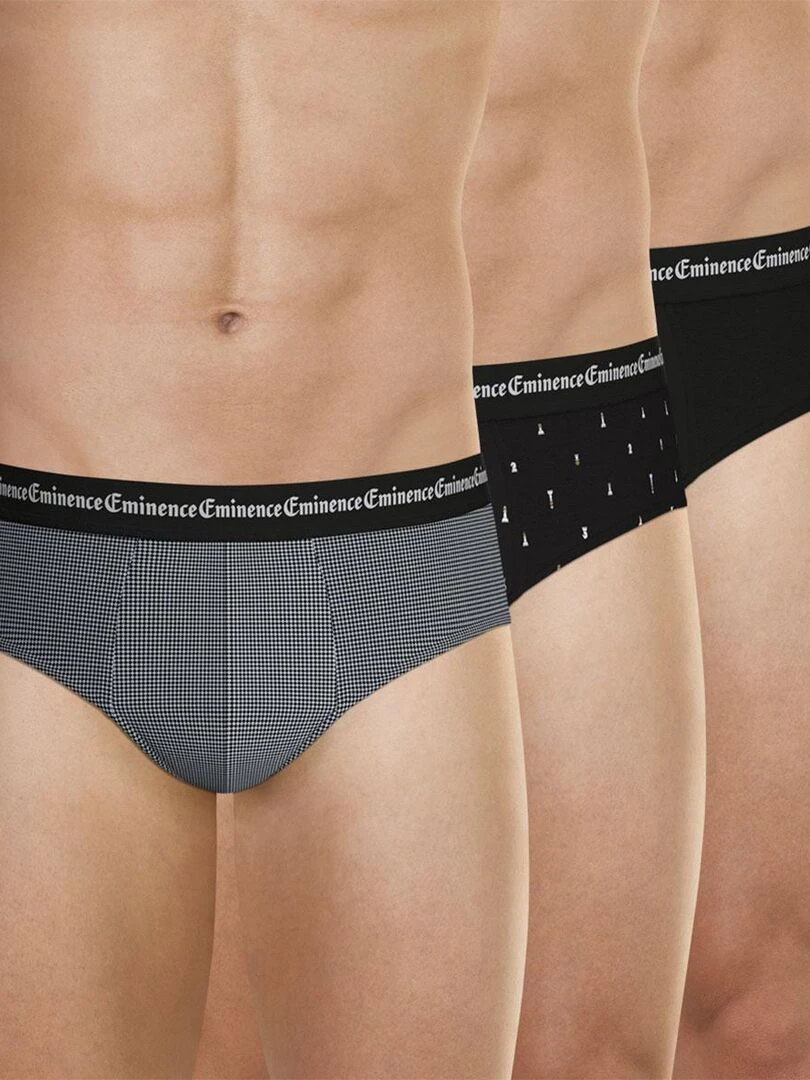 Lot de 3 slips homme Business Print Gris foncé