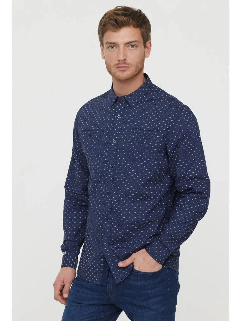 Lee Cooper Chemise manches longues coton regular DIZO Bleu marine