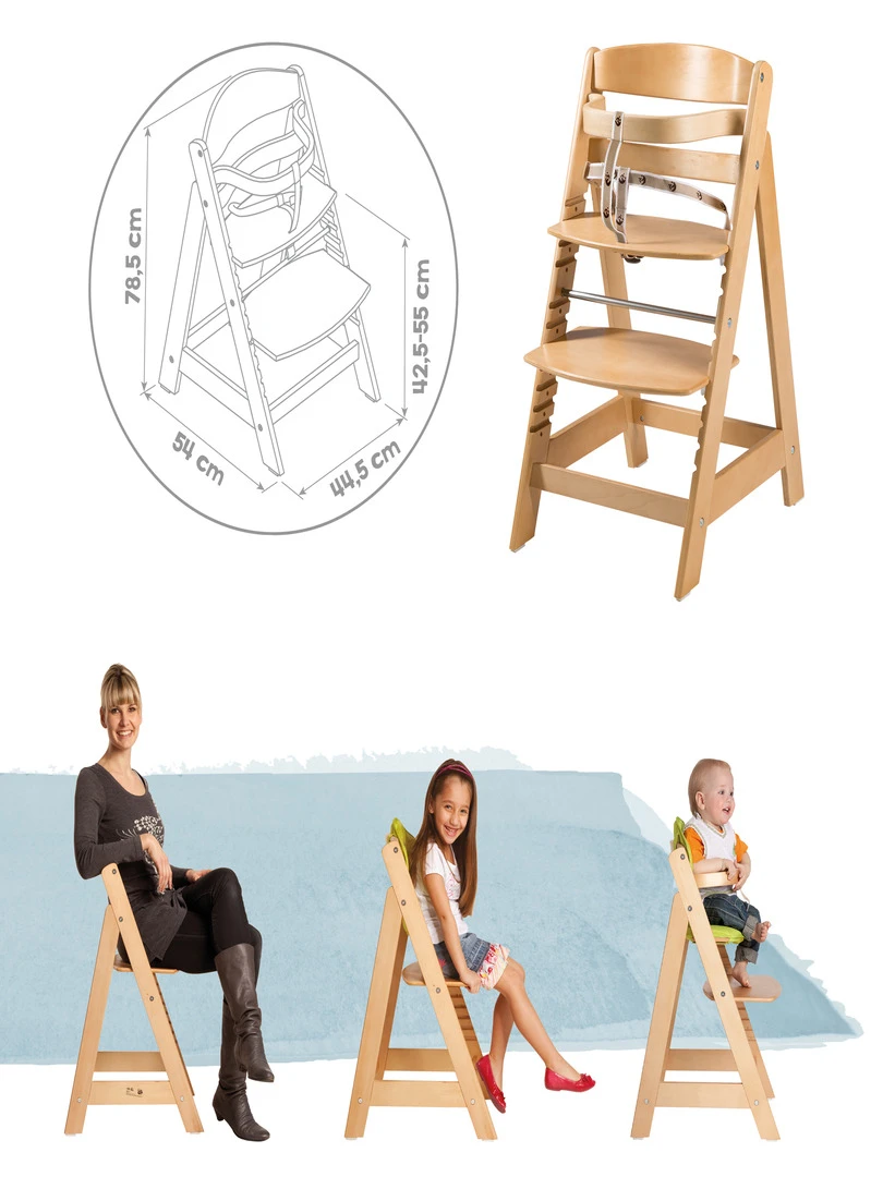 ROBA Chaise Haute Évolutive "Sit Up Click" Fermeture À Clic Innovante Beige