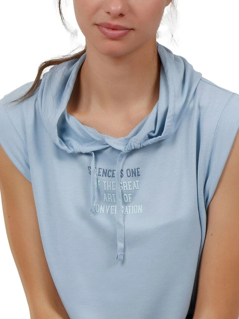 Tenue d'intérieur pyjama leggings débardeur à capuche The Silence   Bleu