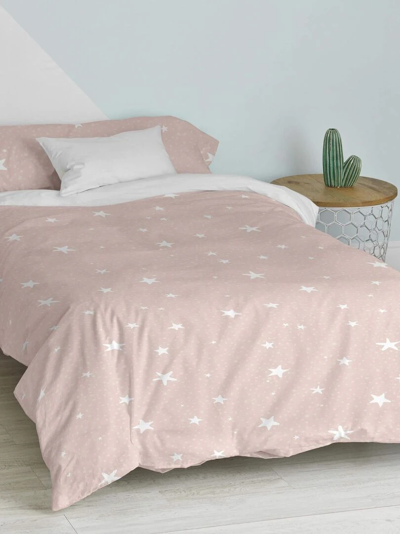 Parure housse de couette 2 pièces Little star "Happyfriday" Rose