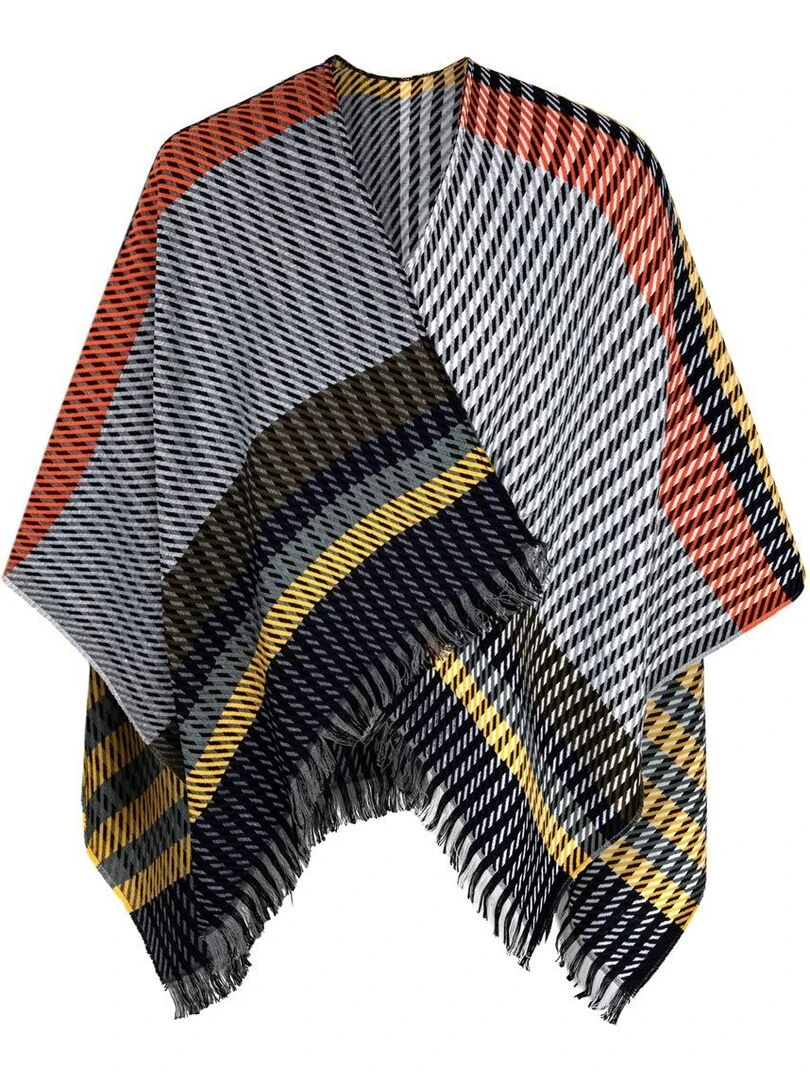 Poncho Stefi Fabriqué en France Gris