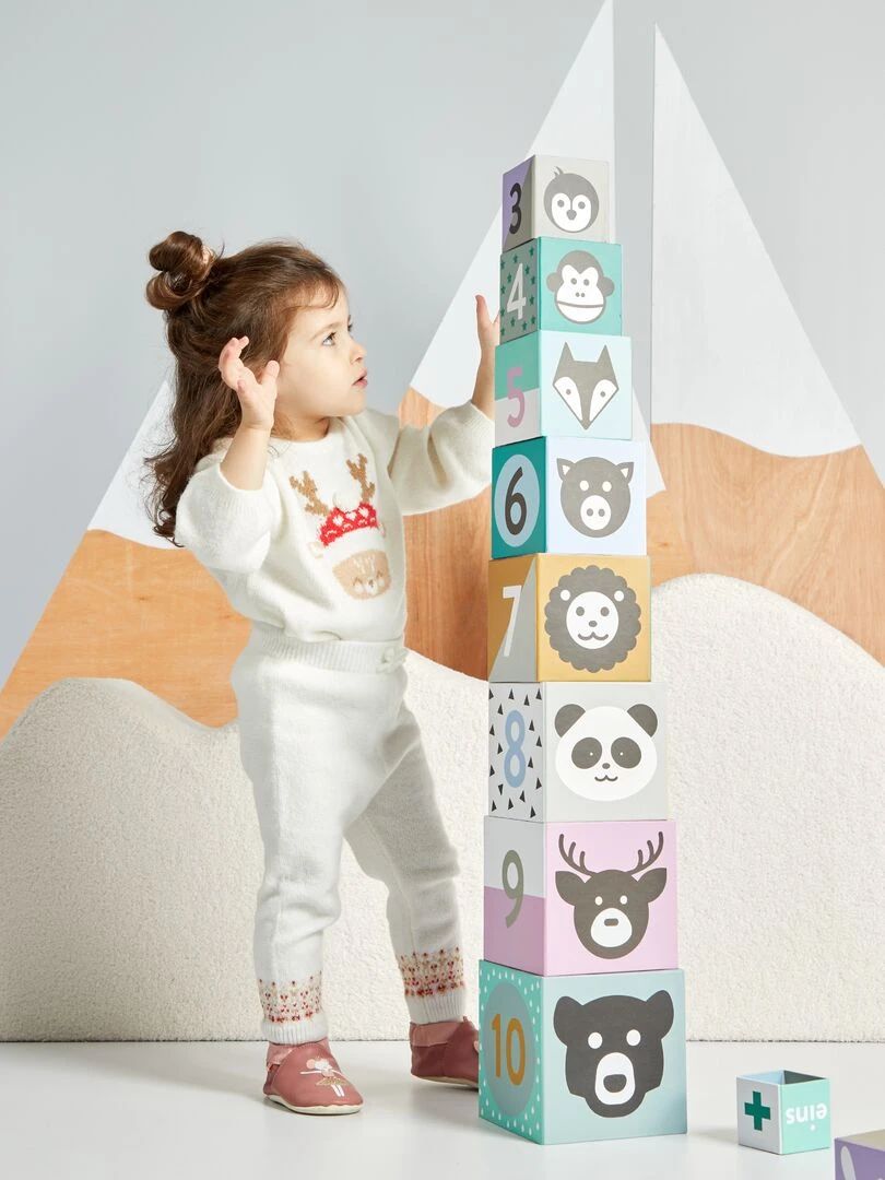 Pull de Noël avec biche   Blanc